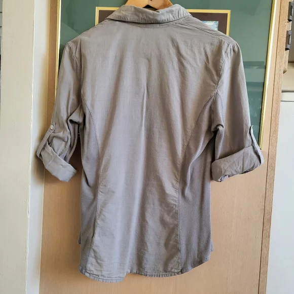 Sheer Silt color Slub Side Panel Shirt button up